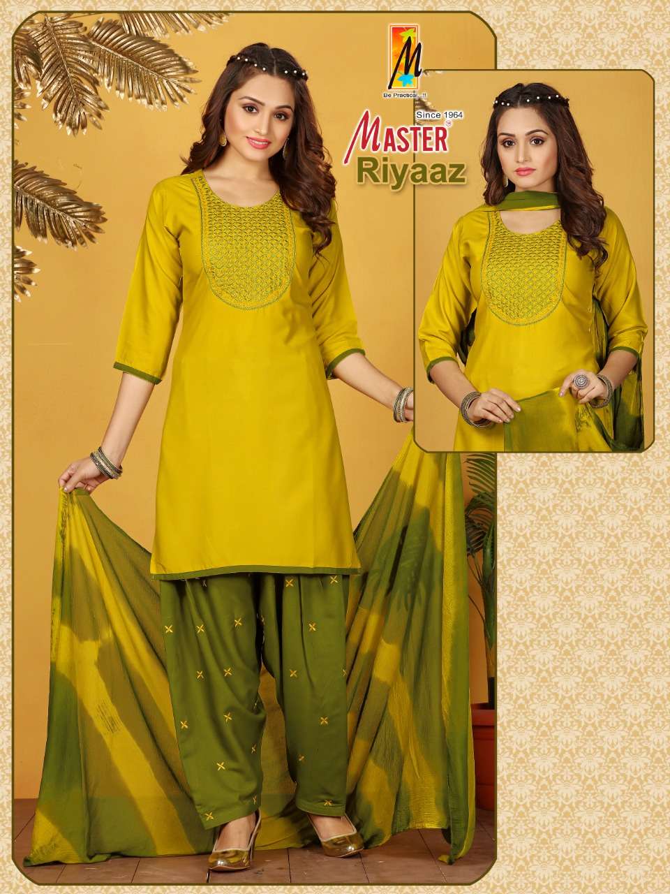 RIYAAZ BY MASTER 1001 TO 1008 SERIES RAYON EMBROIDERY STITCHED DRESSES