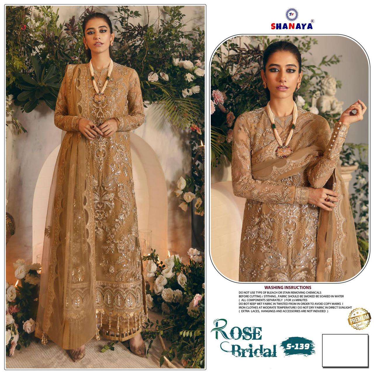 ROSE BRIDAL S-139 BY SHANAYA FASHION NET EMBROIDERY PAKISTANI DRESS