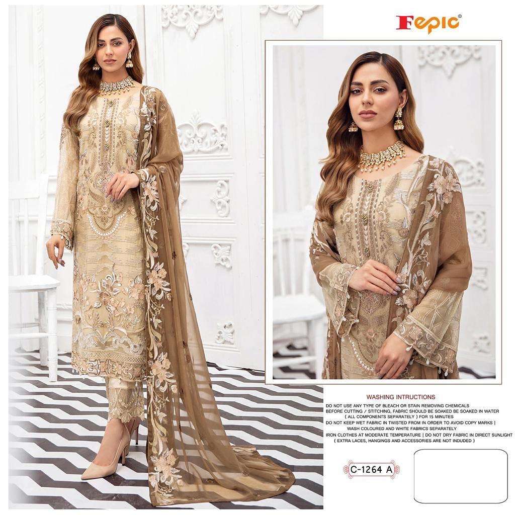 ROSEMEEN C-1264 COLOURS BY FEPIC 1264-A TO 1264-E SERIES GEORGETTE PAKISTANI DRESSES