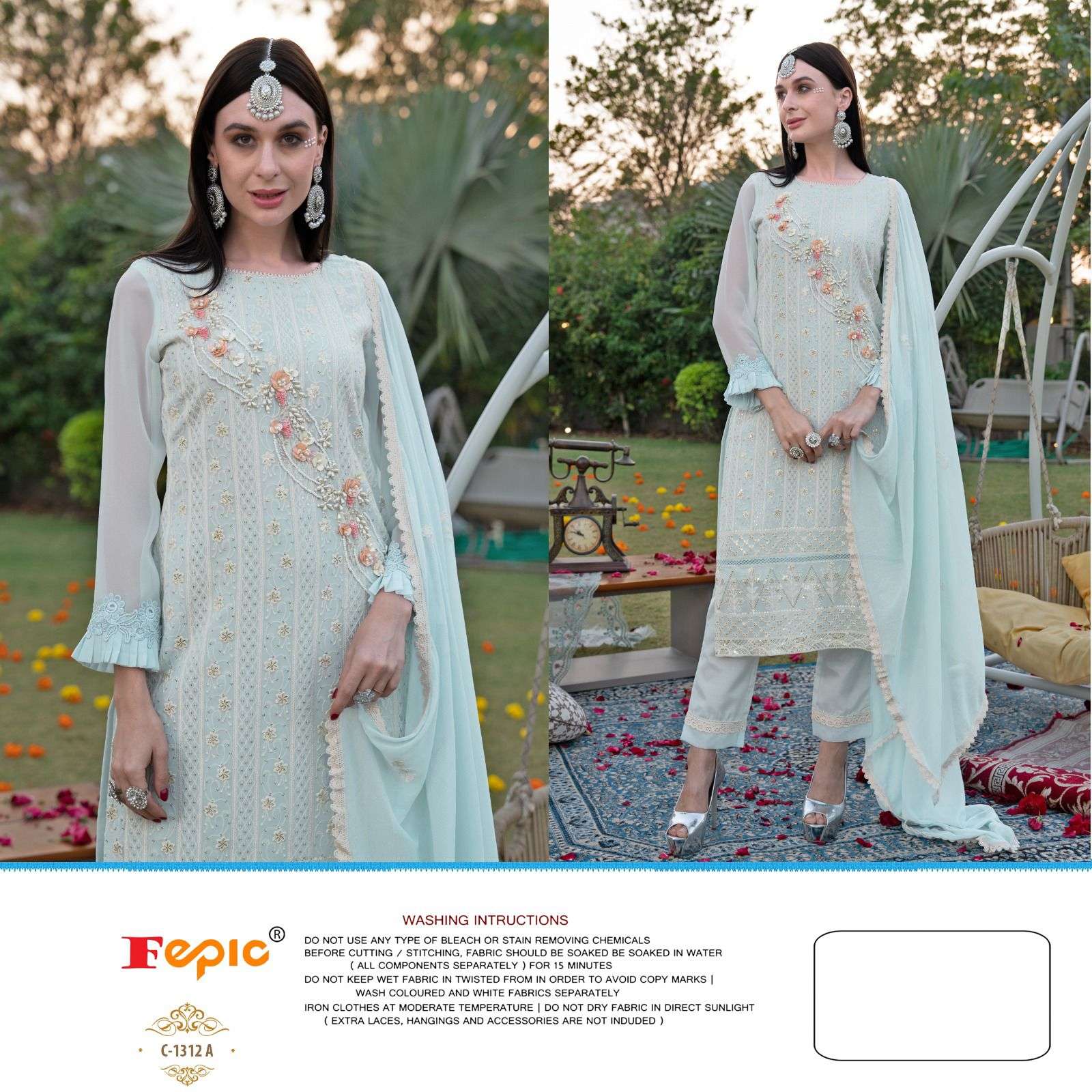 ROSEMEEN C-1312 COLOURS BY FEPIC 1312-A TO 1312-D SERIES GEORGETTE PAKISTANI DRESSES