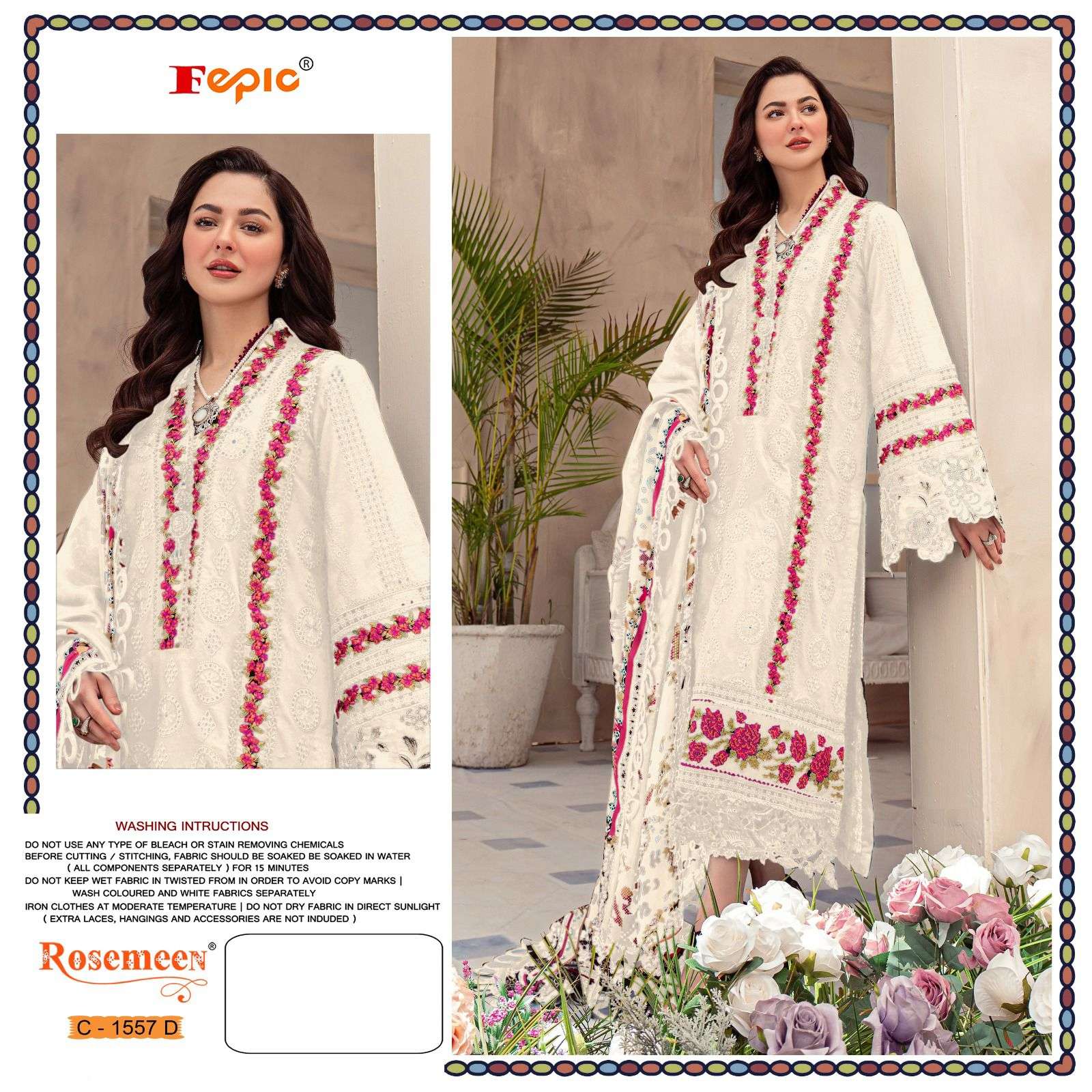 ROSEMEEN C 1575-D HIT DESIGN BY FEPIC GEORGETTE PAKISTANI DRESSES