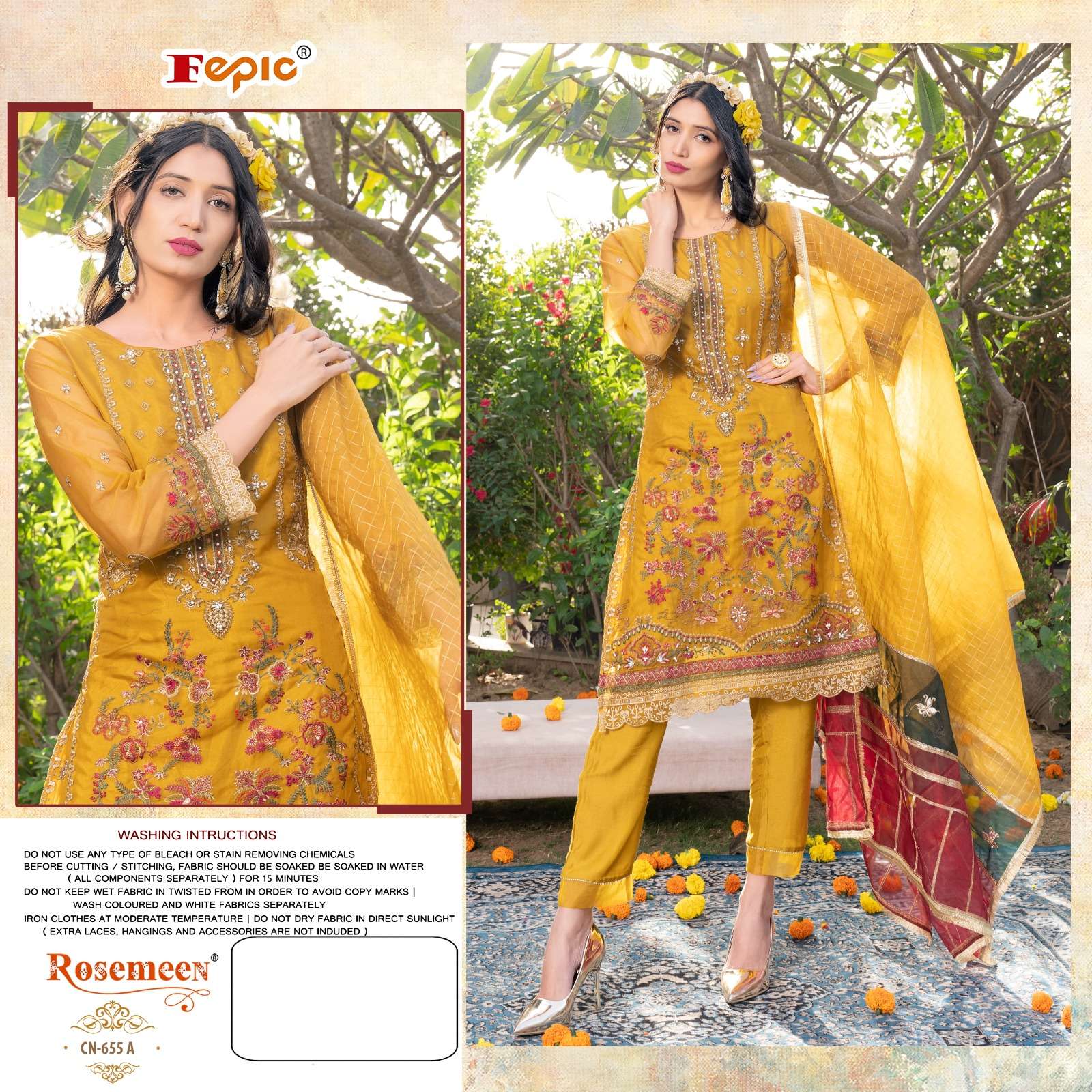 ROSEMEEN CN-655 COLOURS BY FEPIC ORGANZA STICHED PAKISTANI DRESSES