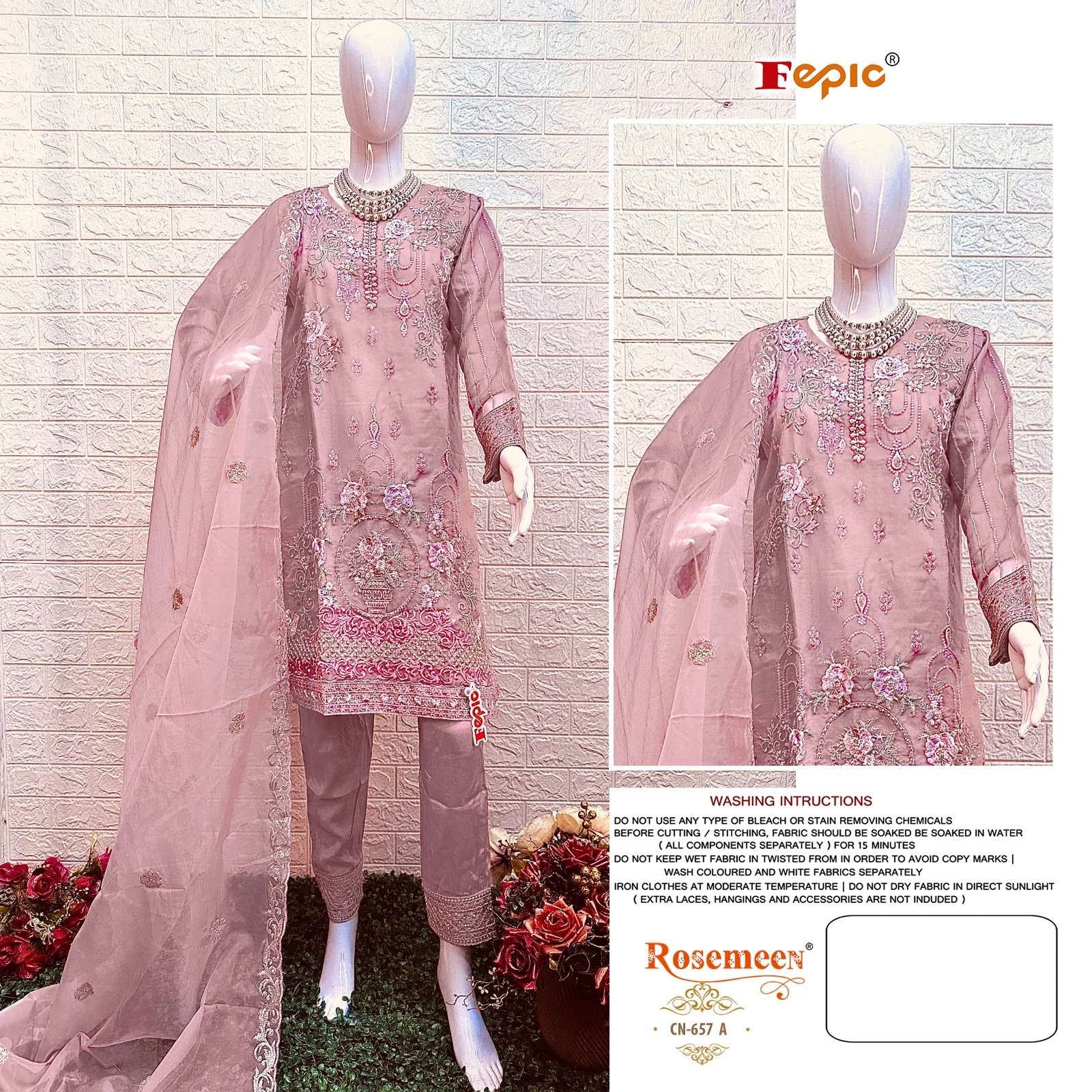 ROSEMEEN CN-657 COLOURS BY FEPIC ORGANZA STICHED PAKISTANI DRESSES