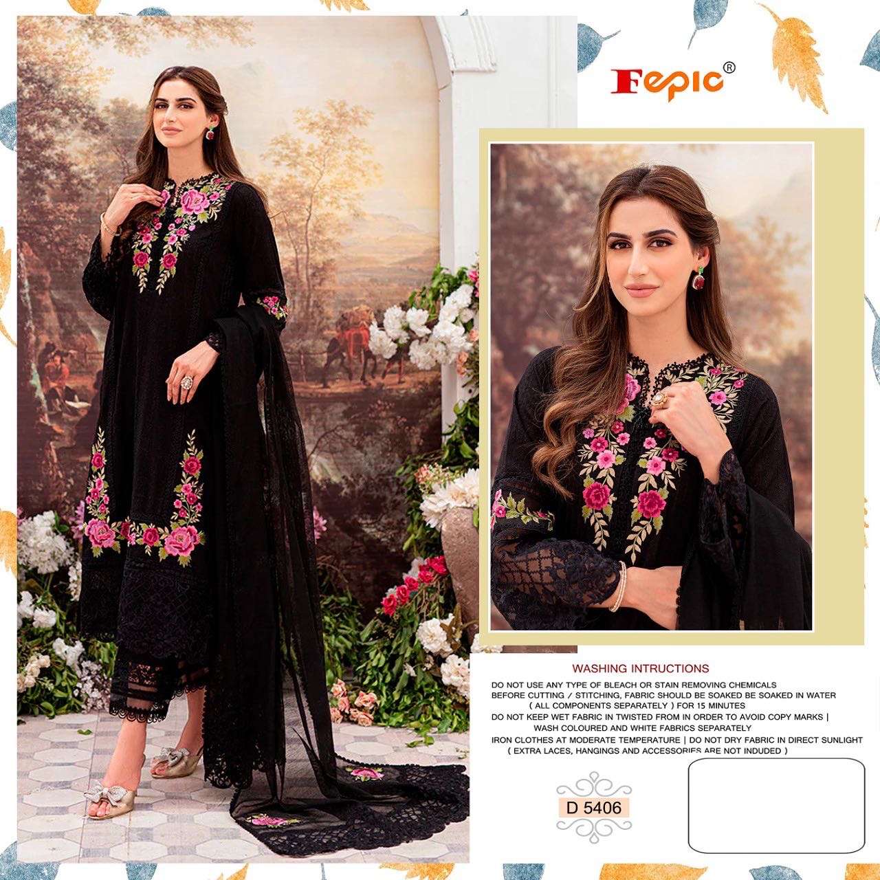 ROSEMEEN D-5406 COLOURS BY FEPIC 5406-A TO 5406-D SERIES GEORGETTE PAKISTANI DRESSES