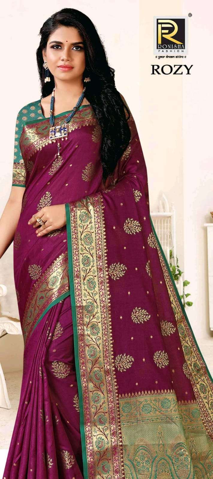 ROZY BY RONISHA FASHION DESIGNER VICHITRA SILK FANCY SAREES