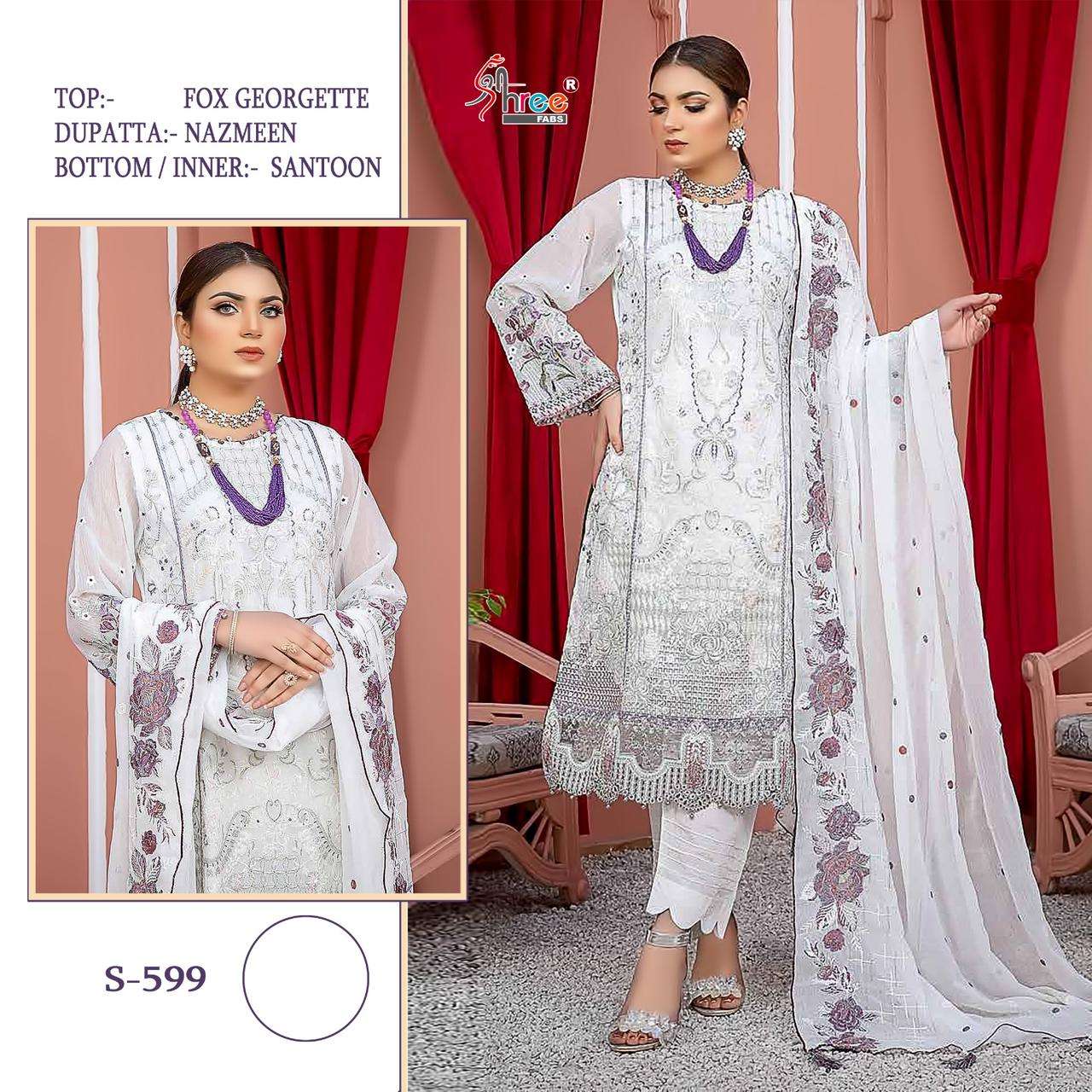 S-599 HIT DESIGN BY SHREE FABS GEORGETTE EMBROIDERY PAKISTANI DRESS