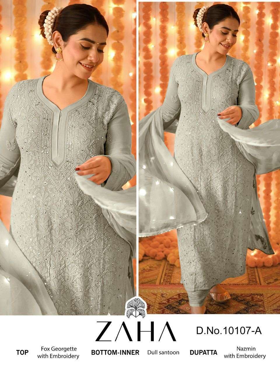 SAADIA VOL-2 BY ZAHA 10107-A TO 10107-D SERIES GEORGETTE PAKISTANI DRESSES