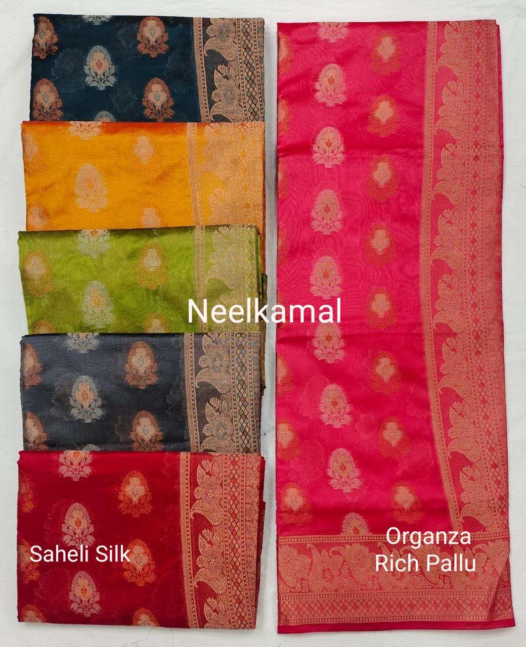 SAHELI SILK BY NEELKAMAL SAREES INDIAN DESIGNER SILK ORGANZA SAREES