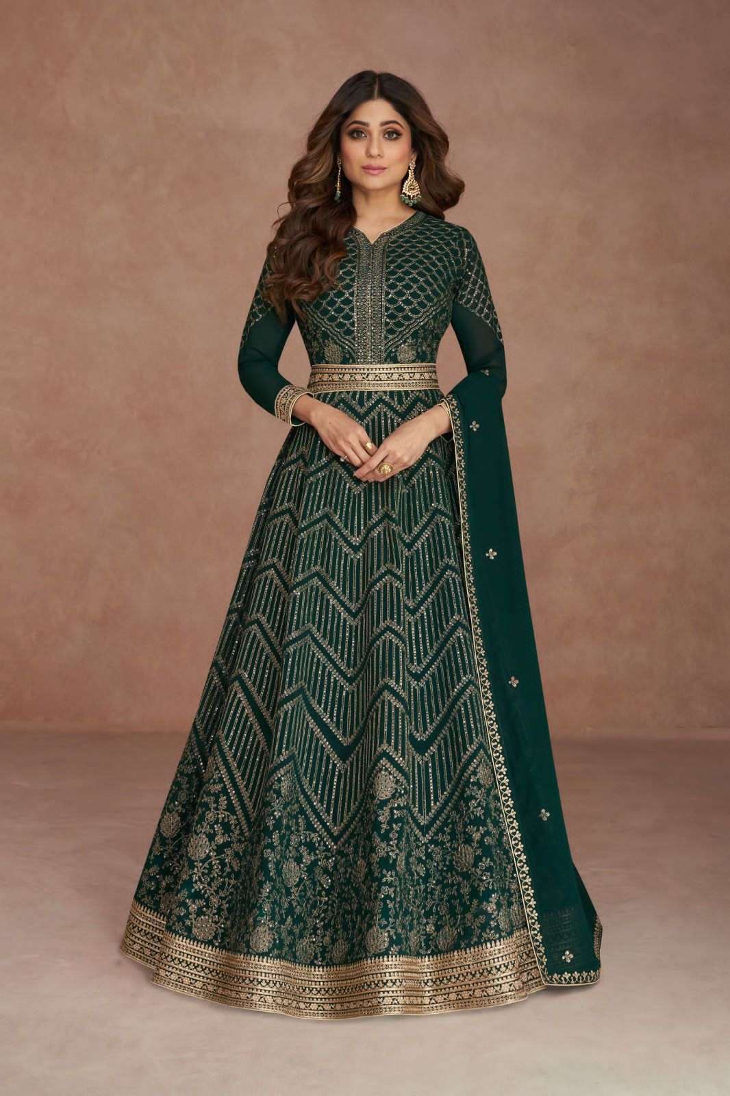 SAJNI BY AASHIRWAD CREATION 9543  TO 9547 SERIES GEORGETTE STITCHED DRESSES