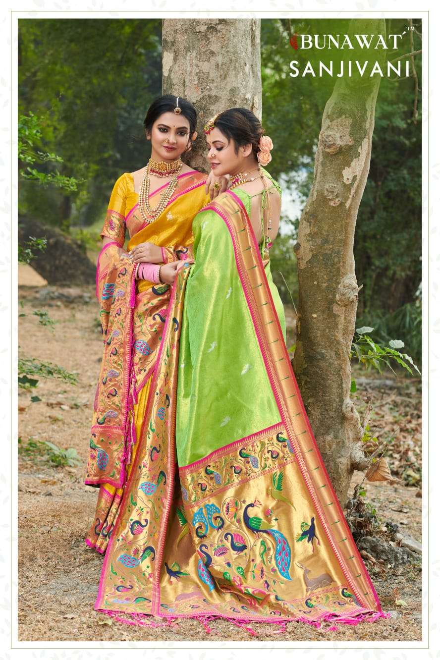 SANJIVANI BY BUNAWAT 10019 TO 10024 SERIES DESIGNER SILK WORK SAREES