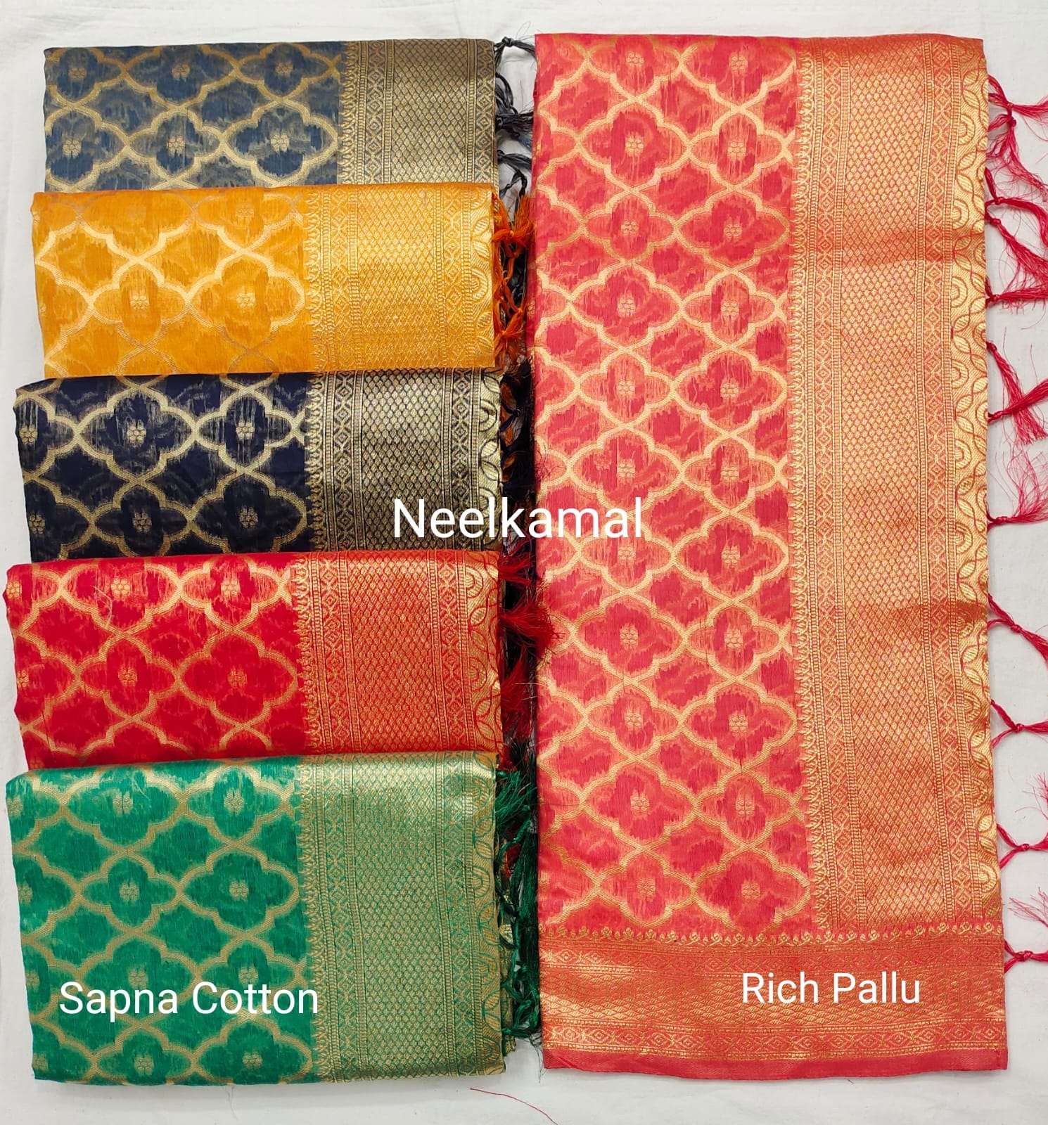 SAPNA COTTON BY ASLIWHOLESALE DESIGNER RAW COTTON SAREES 