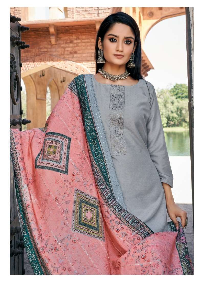 SHISHA BY KESAR 158-001 TO 158-006 SERIES JACQUARD SILK PRINTED DRESSES