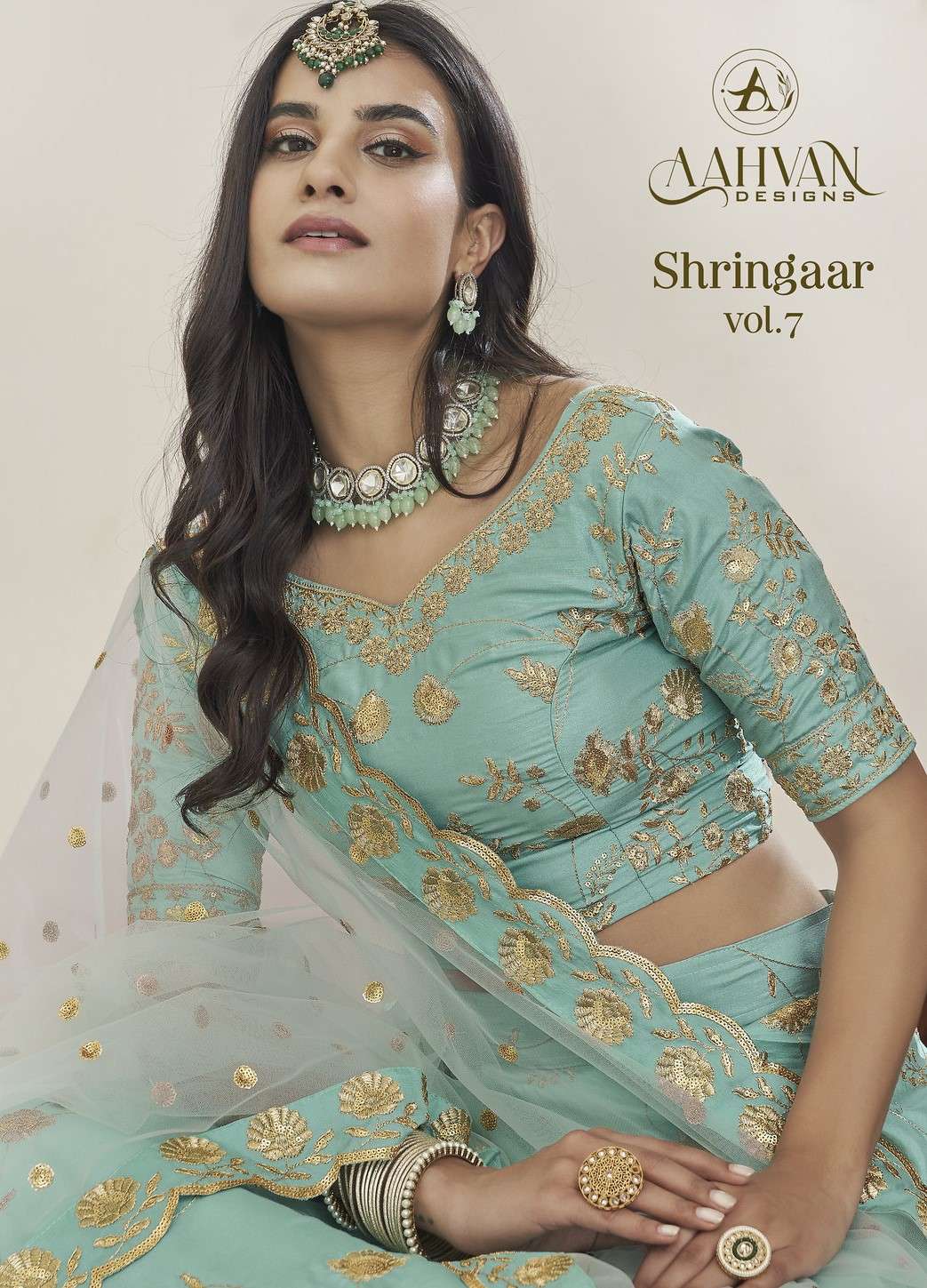 SHRINGAAR VOL-7 BY AAHVAN DESIGNS 4801 TO 4805 SERIES HEAVY SILK LEHENGAS