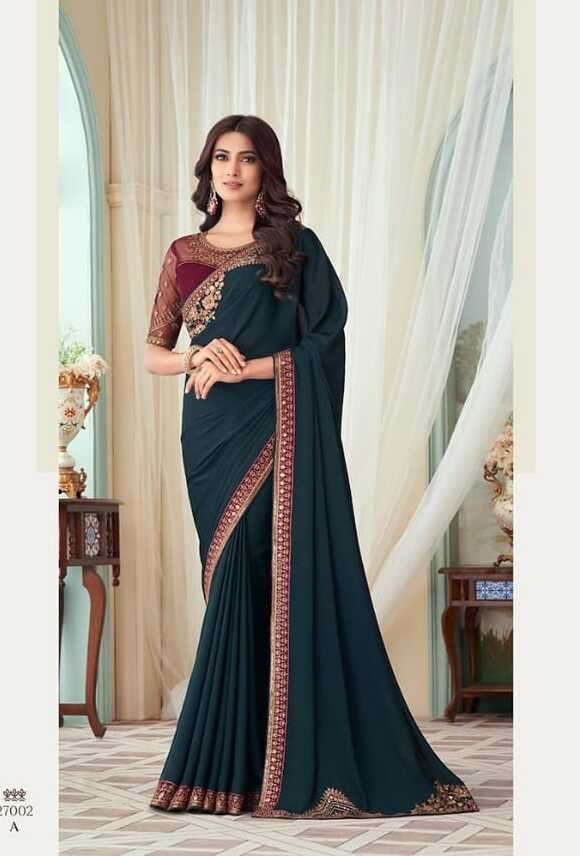 SILVER SCREEN 27002 COLOURS BY TFH DESIGNER 27002-A TO 27002-F SILK WORK SAREES