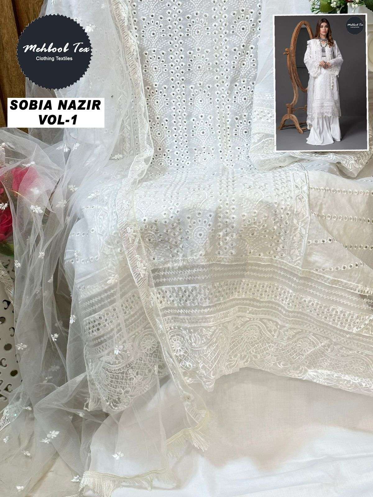 SOBIA NAZIR VOL-01 BY MEHBOOB TEX CAMBRIC COTTON PAKISTANI DRESS