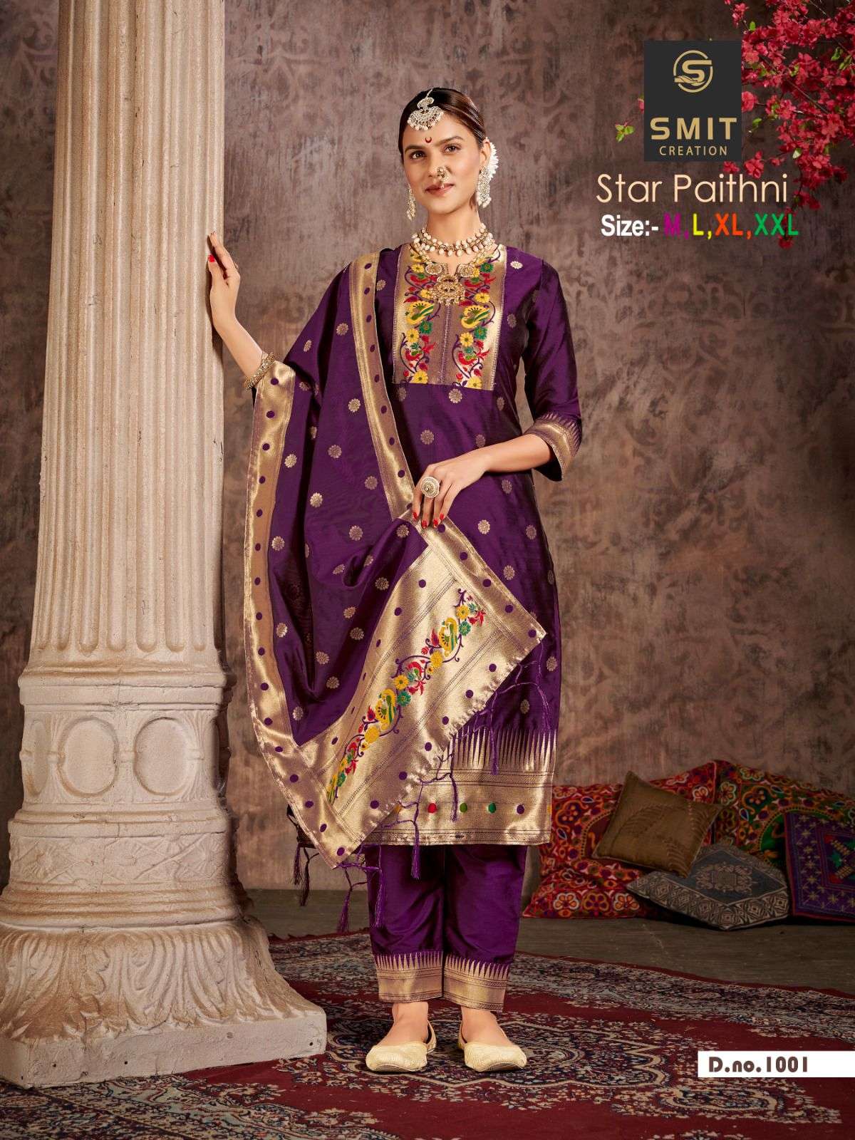 STAR PAITHNI BY POONAM DESIGNER 1001 TO 1005 SERIES SILK STITCHED KURTI