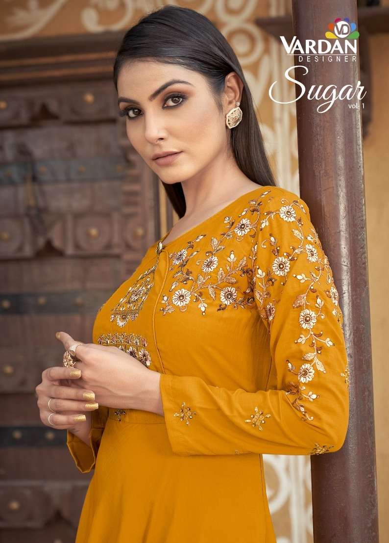 SUGAR VOL-1 BY VARDAN DESIGNER 51031 TO 51033 SERIES MUSLIN GOWN & DUPATTAS