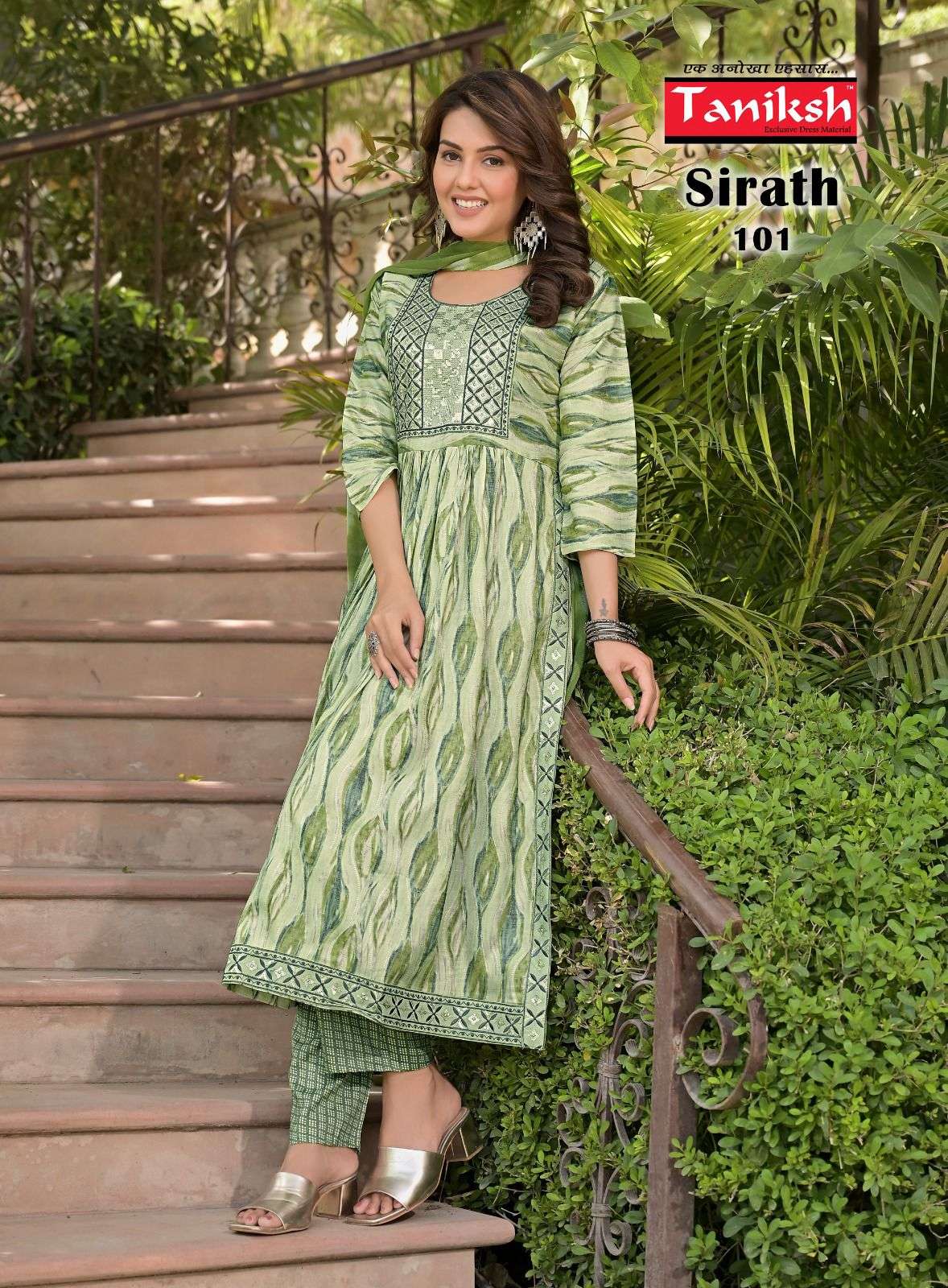 TANIKSH SIRATH BY ASLIWHOLESALE 101 TO 108 SERIES RAYON STITCHED DRESSES