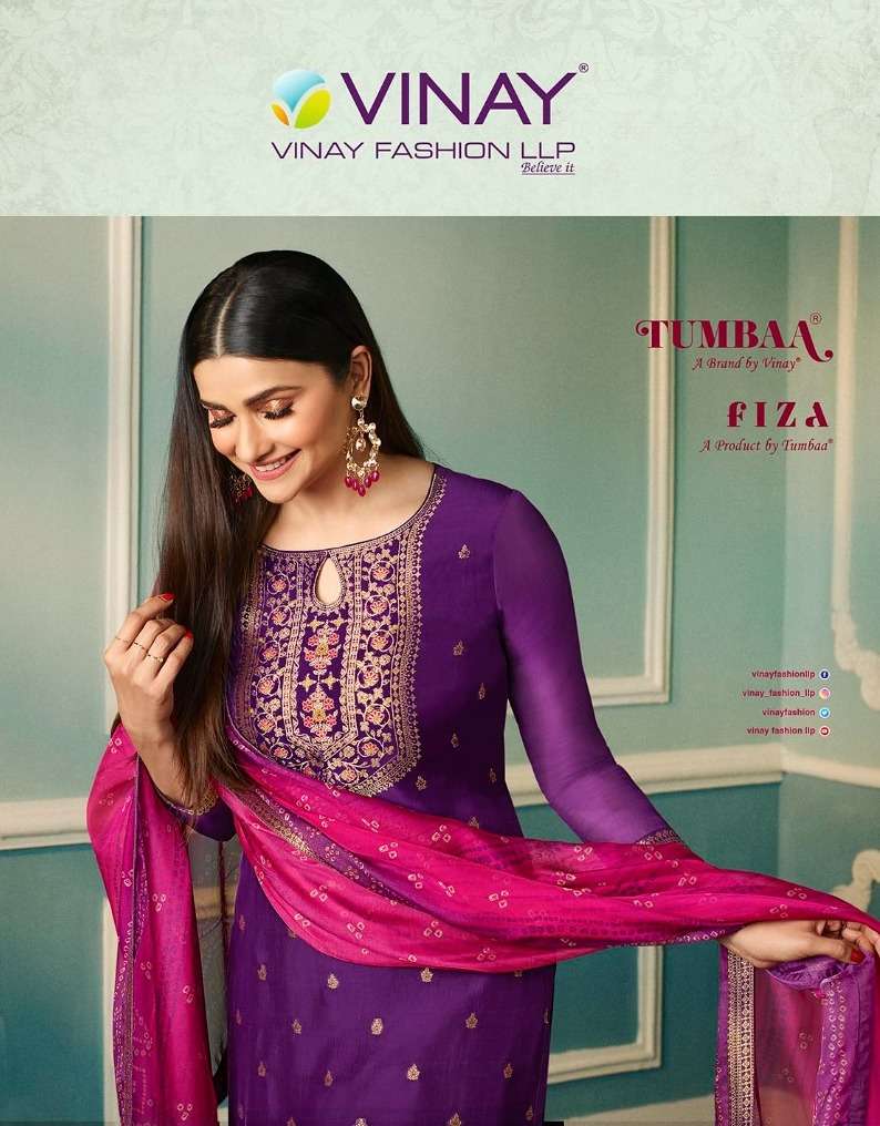 TUMBAA FIZA BY VINAY FASHION 40741 TO 40748 SERIES ORGANZA DRESSES