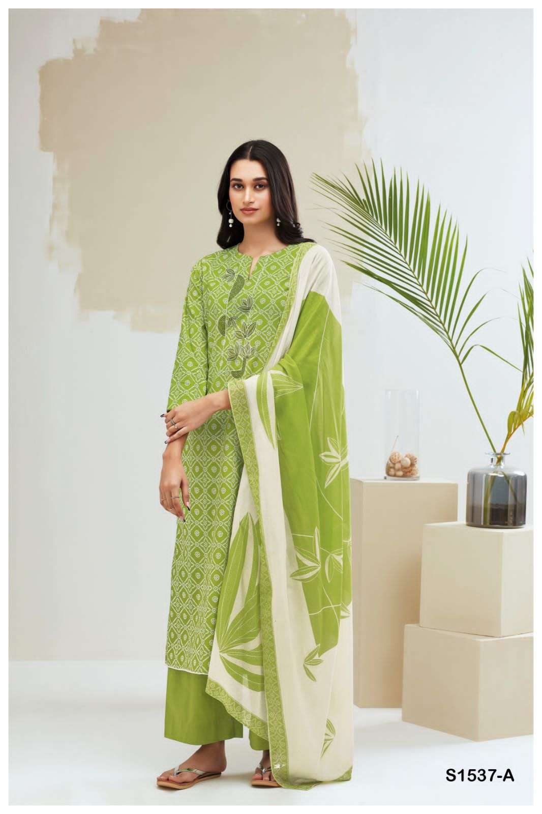 VAMIKA BY GANGA FASHIONS 1537-A TO 1537-D SERIES COTTON PRINTED DRESSES