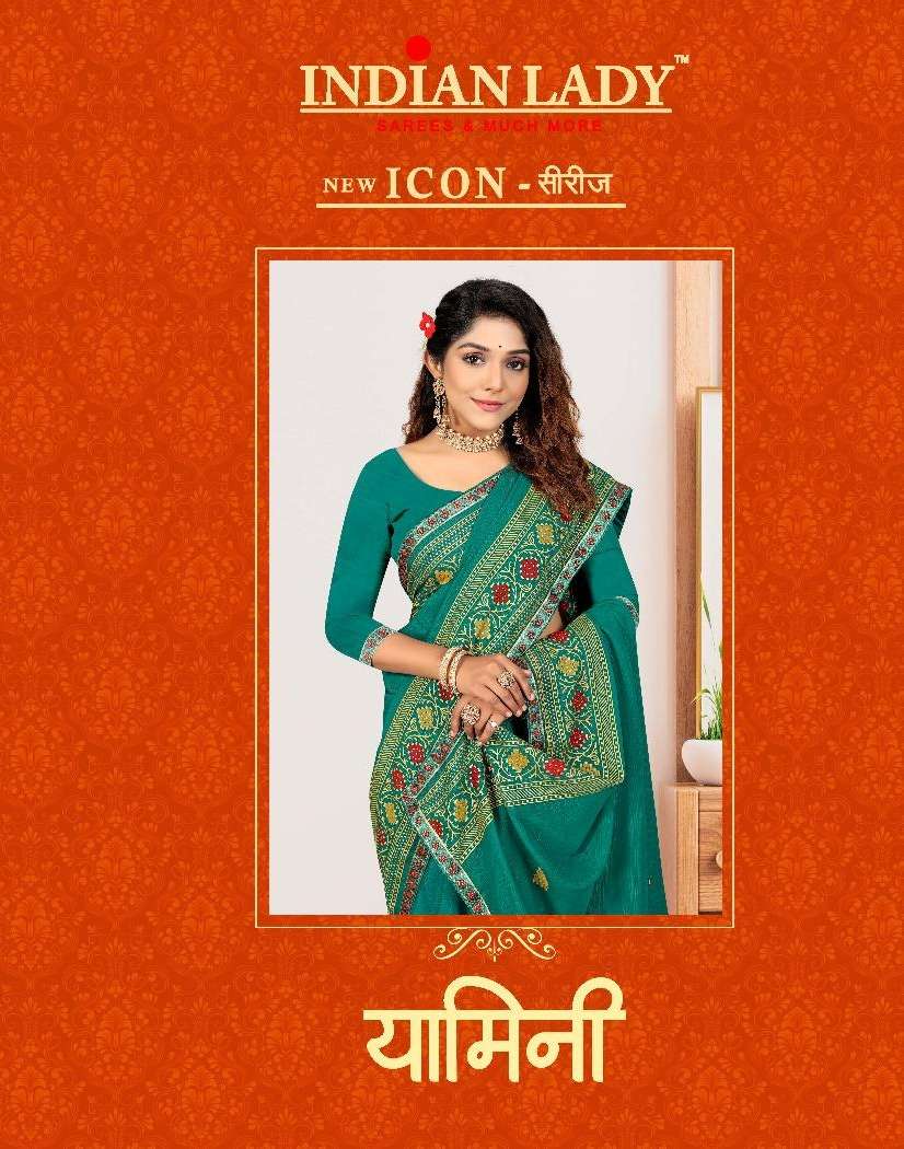 YAMINI BY INDIAN LADY DESIGNER CHIFFON FACNY PRINTED SAREES