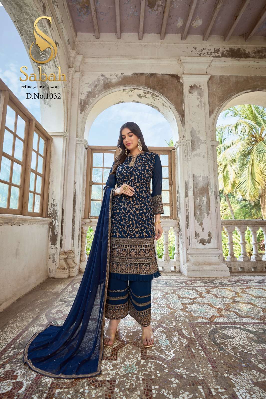 ZAREEN BY SABAH 2031 TO 2034 SERIES FAUX GEORGETTE WORK DRESSE