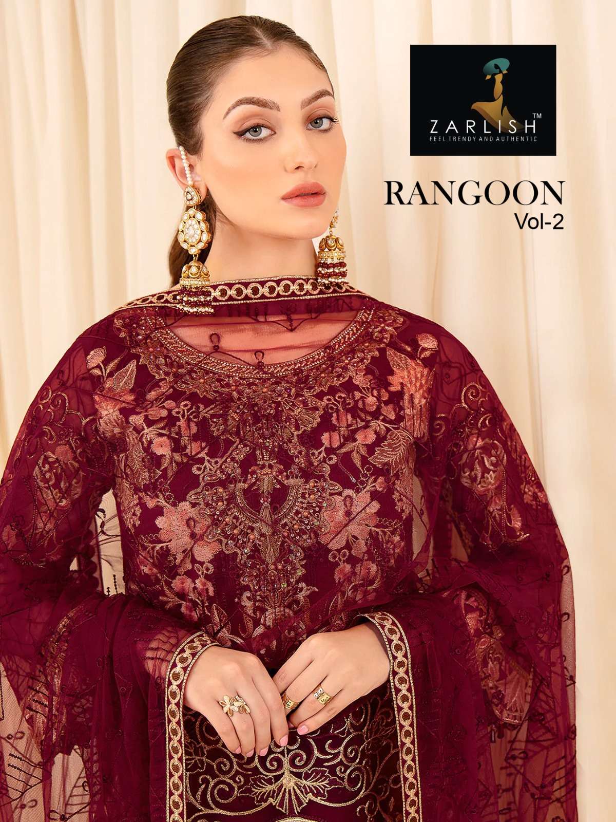 ZARLISH RANGOON VOL-2 BY ASLIWHOLESALE 1104 TO 1107 SERIES GEORGETTE DRESSES