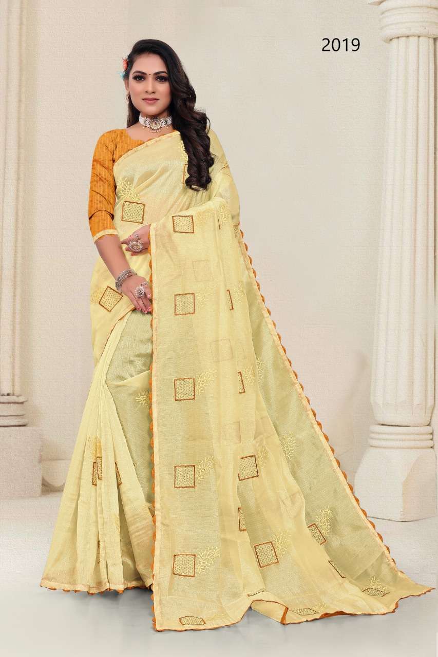 2019 COLOURS BY ASLIWHOLESALE FANCY ORGANZA WORK SAREE