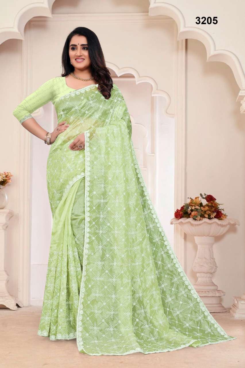 3205 COLOURS BY ASLIWHOLESALE FANCY KHADI ORGANZA DESIGNER SAREE