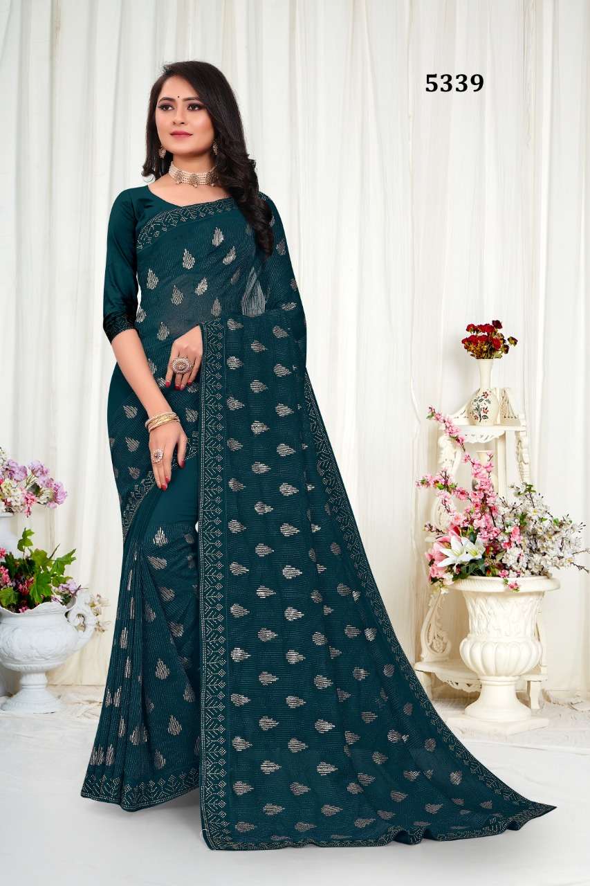 5339 COLOURS BY ASLIWHOLESALE FANCY GEORGETTE DESIGNER SAREE