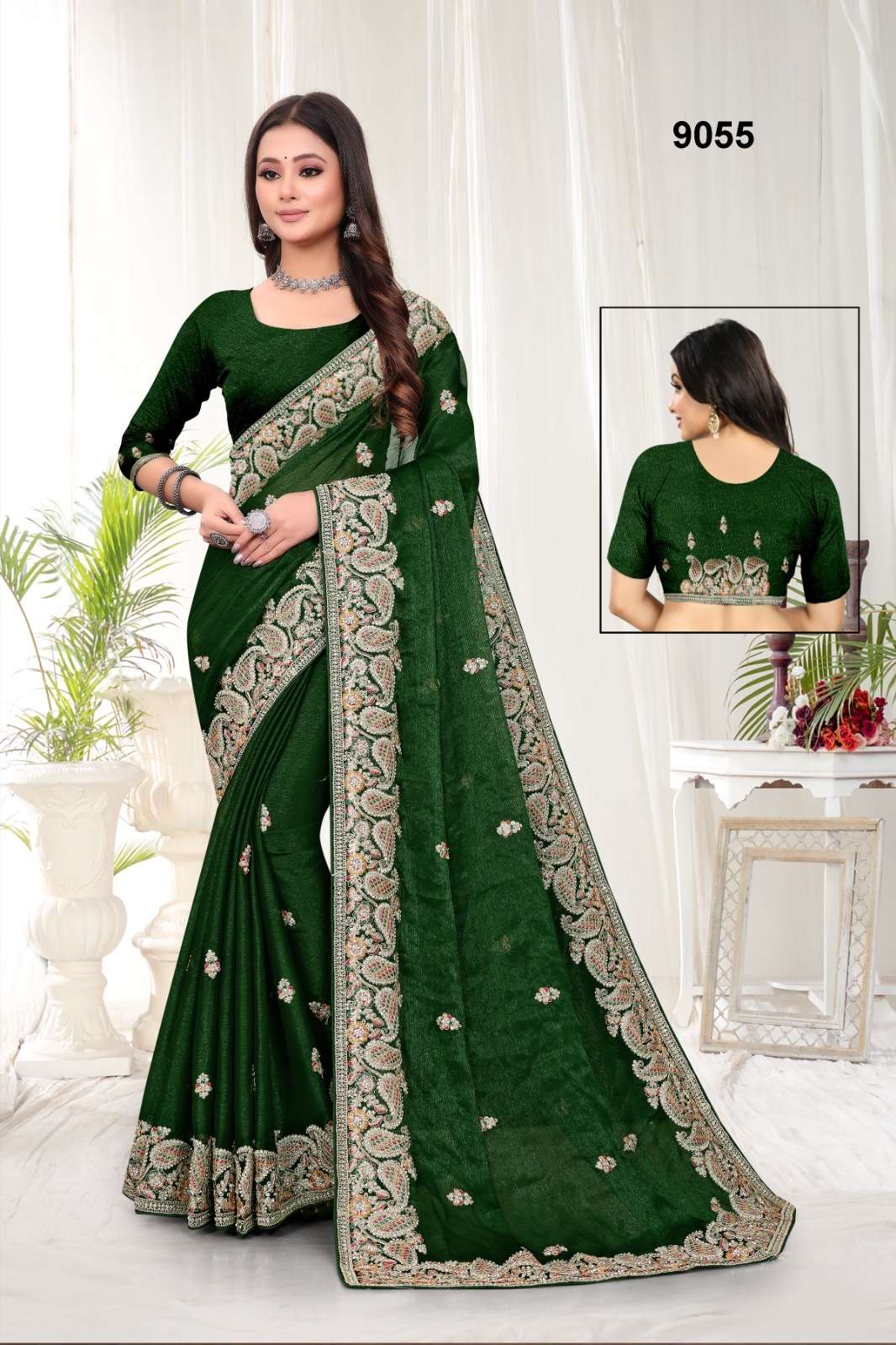 9055 COLOURS BY ASLIWHOLESALE FANCY SITARA DESIGNER SAREE