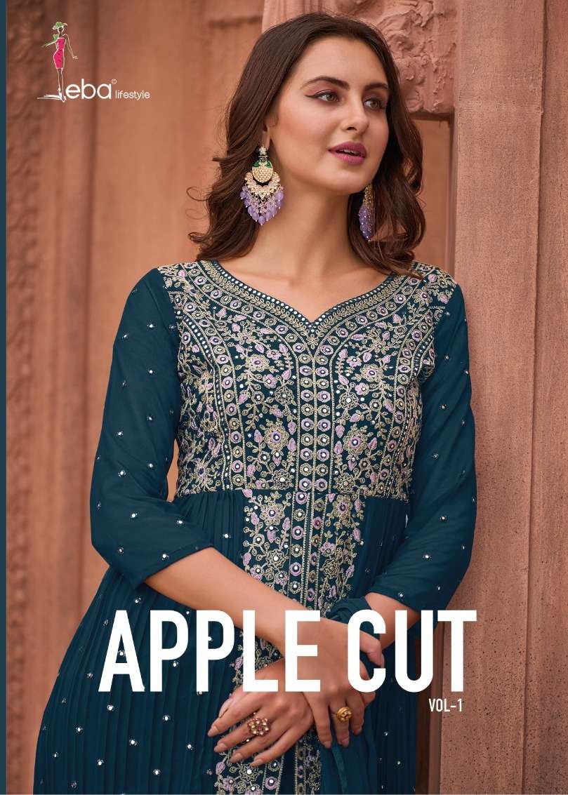 APPLE CUT  BY EBA LIFESTYLE 1561 TO 1564 SERIES GEORGETTE WORK DRESSES