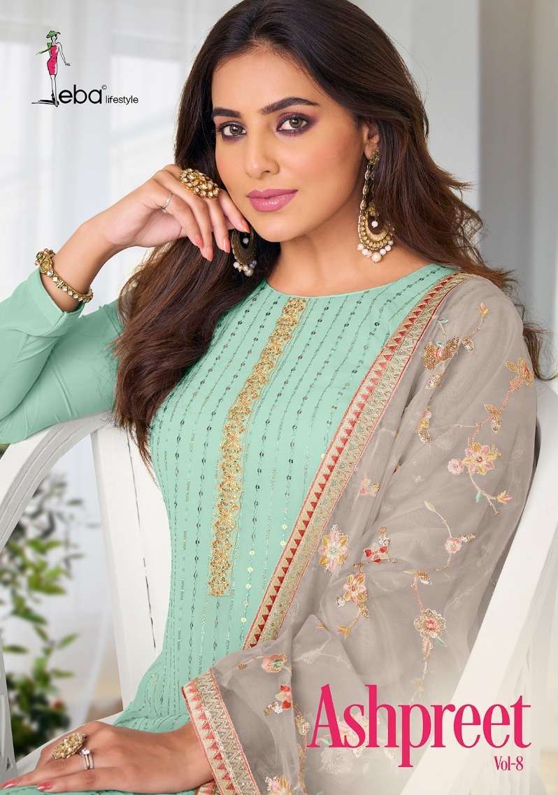 ASHPREET VOL-8 BY EBA LIFESTYLE 1515 TO 15198 SERIES GEORGETTE WORK DRESSES