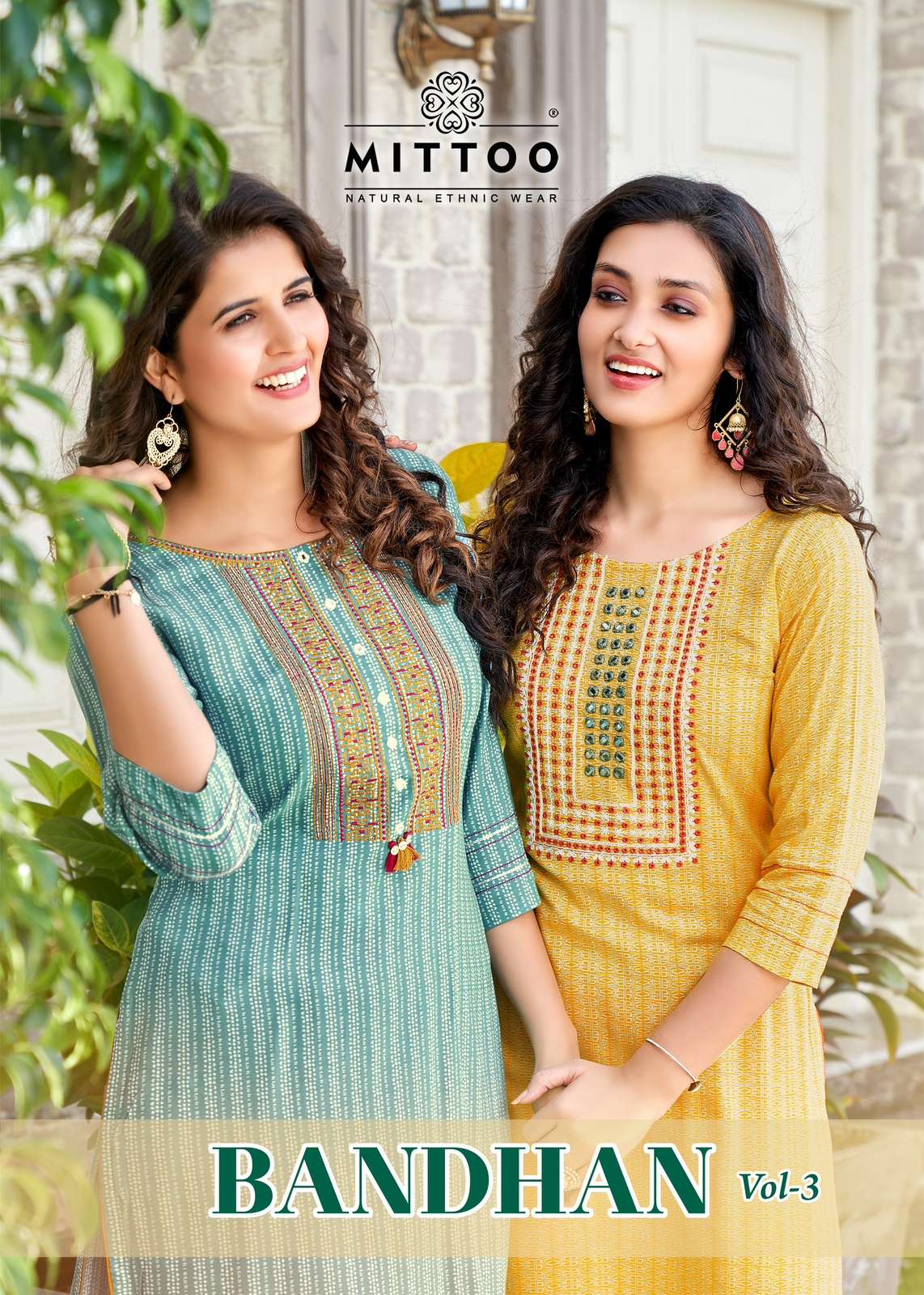 BANDHAN VOL-3 BY MITTOO 6013 TO 6018 SERIES RAYON PRINT EMBROIDERY KURTIS