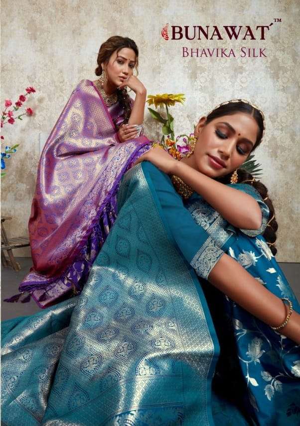 BHAVIKA SILK BY BUNAWAT 14019 TO 14024 SERIES DESIGNER SILK WORK SAREES