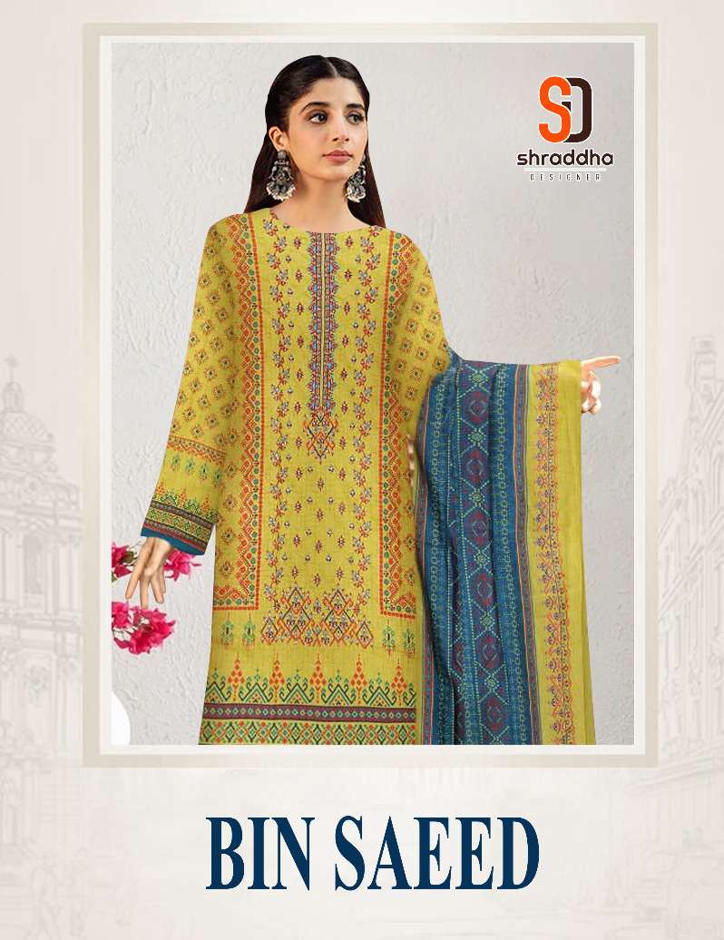 BIN SAEED BY SHRADDHA DESIGNER 1001 TO 1003 SERIES LAWN PAKISTANI DRESSES