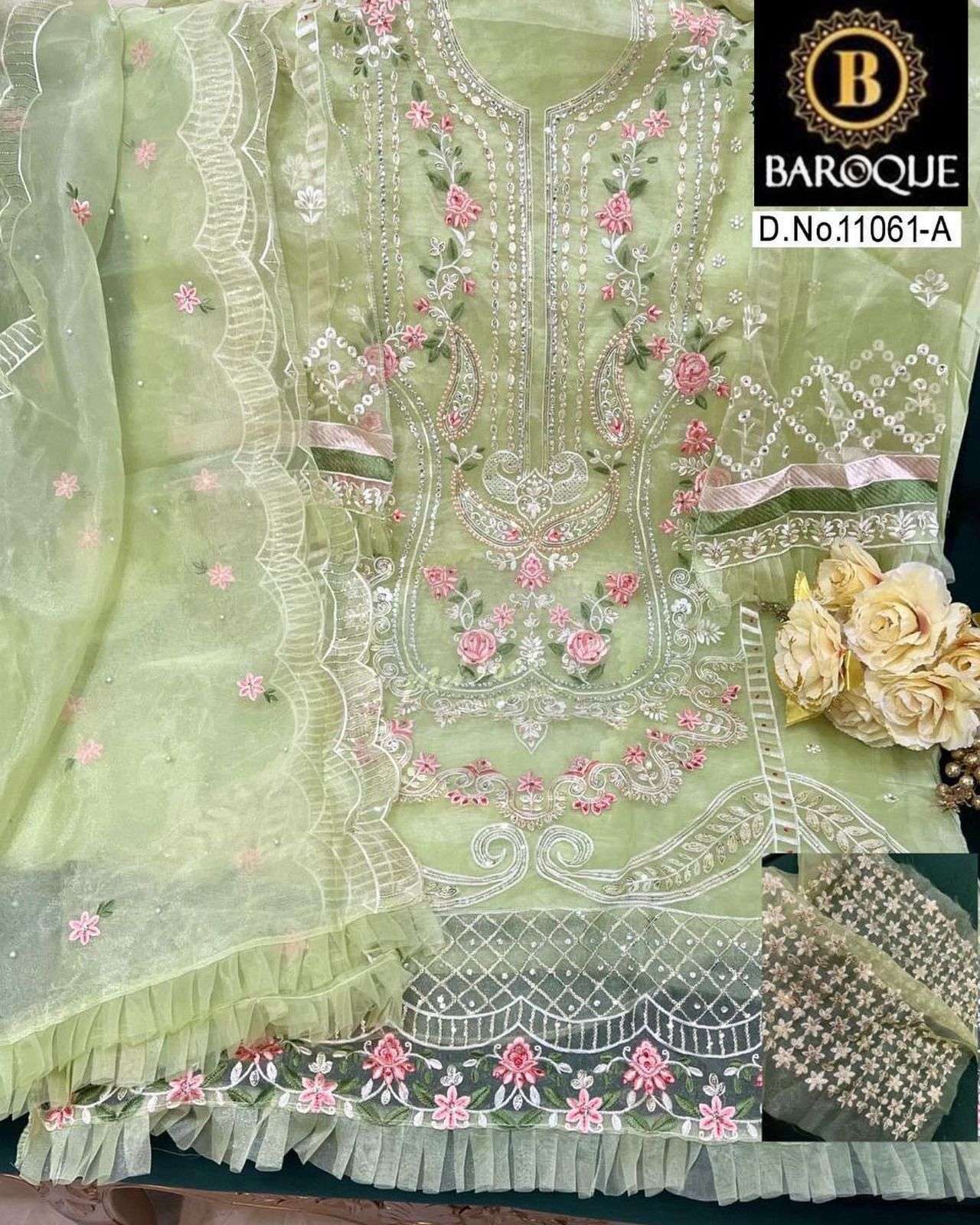 BR-11061 COLOURS BY BAROQUE DESIGNER ORGANZA WORK PAKISTANI DRESS