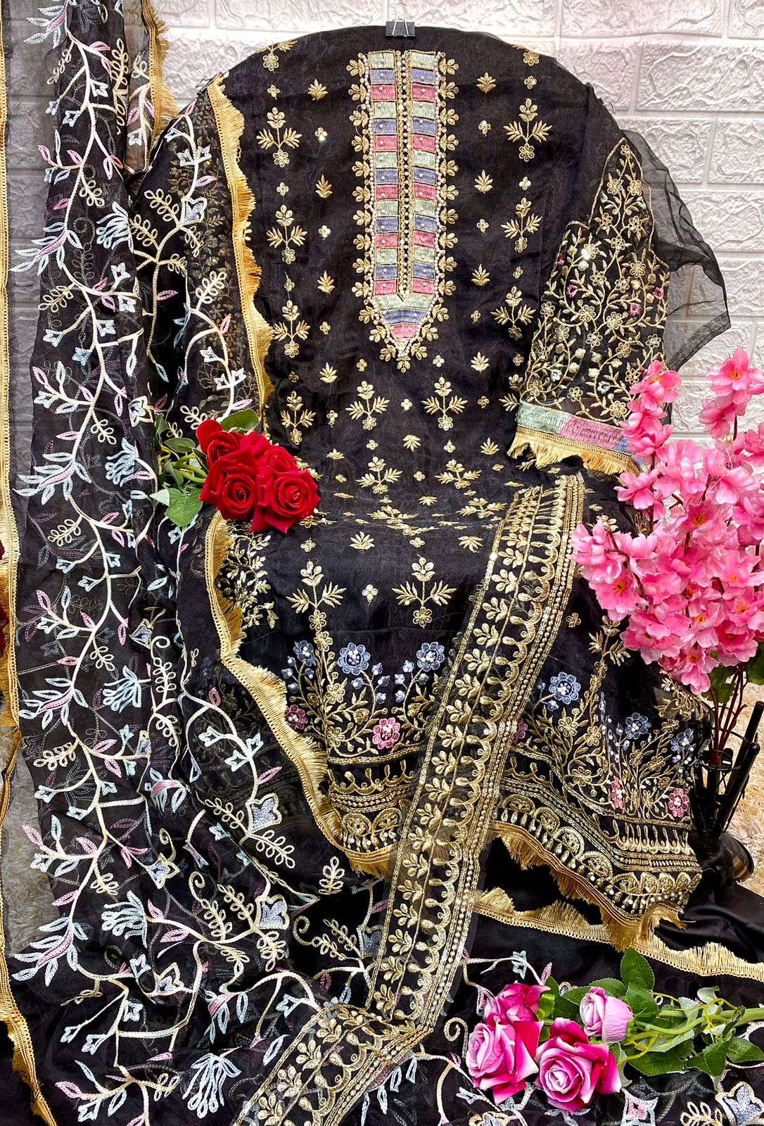 BR SUPER HIT DESIGNS BY BAROQUE DESIGNER ORGANZA WORK PAKISTANI DRESS