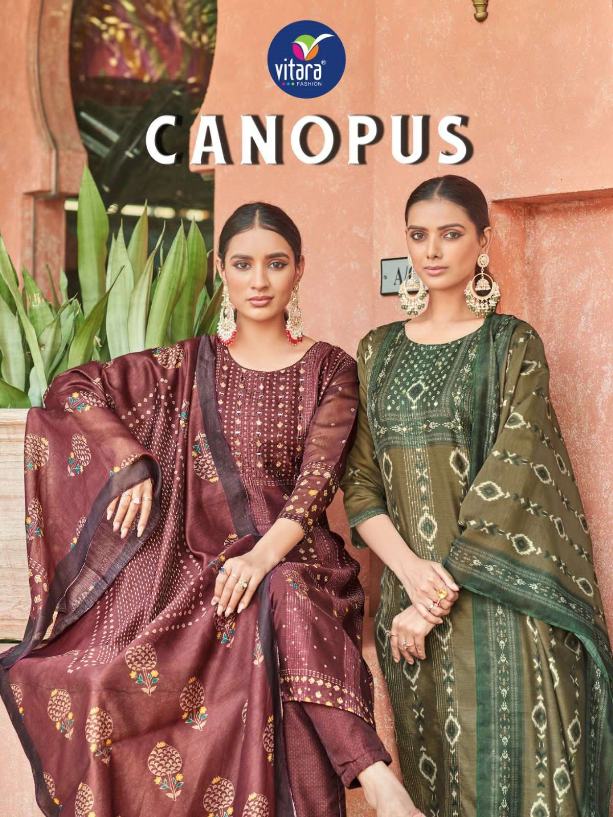 CANOPUS  BY VITARA FASHION 1001 TO 1004 SERIES VISCOSE STITCHED DRESSES