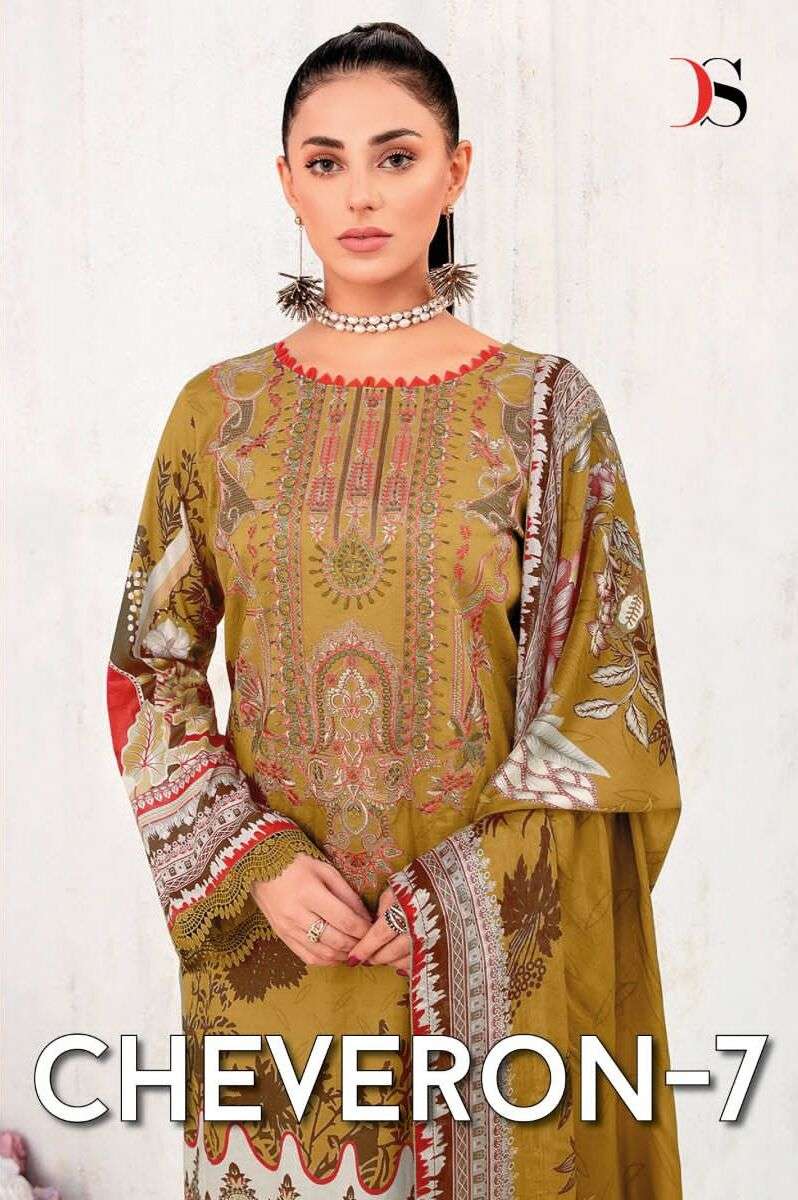 CHEVERON VOL-7 BY DEEPSY SUITS 3081 TO 3088 SERIES COTTON PAKISTANI DRESSES