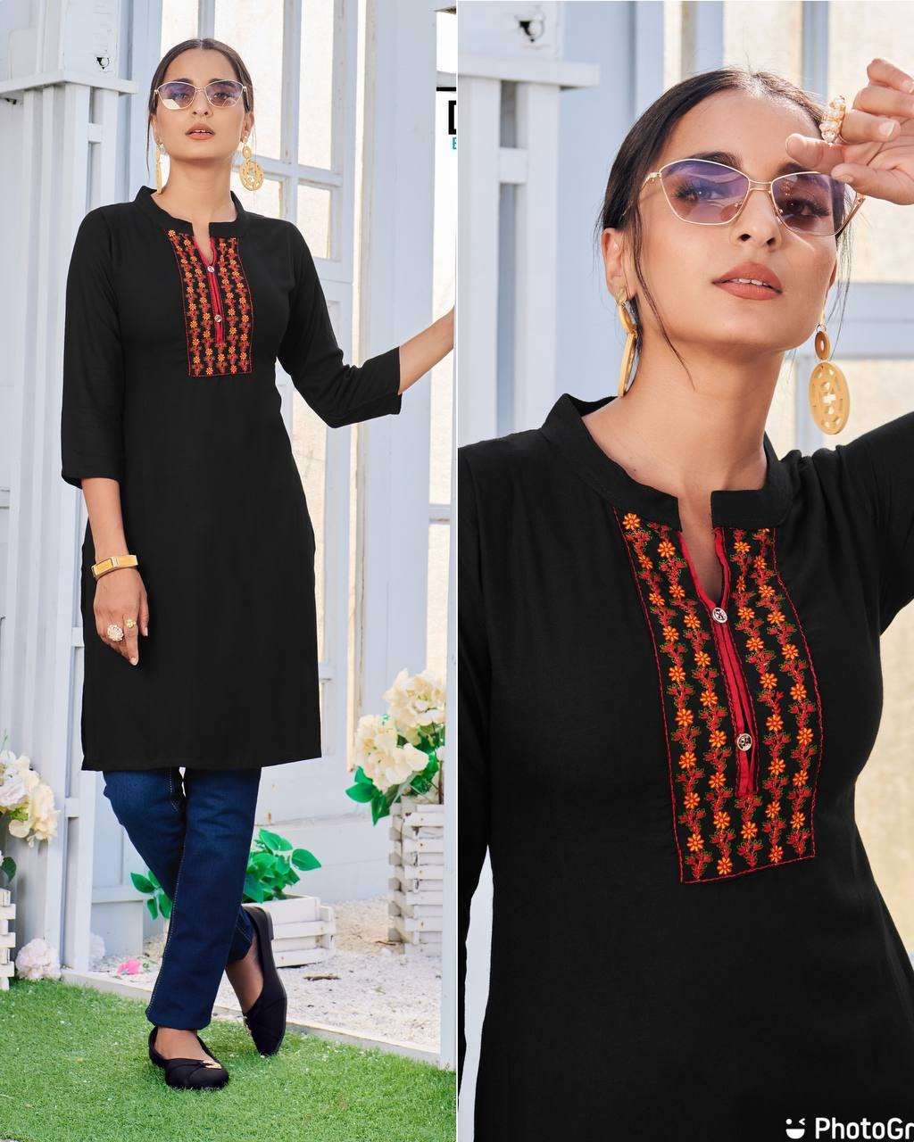 CITY GIRL BY ASLIWHOLESALE 101 TO 108 SERIES DESIGNER RAYON WORK KURTIS