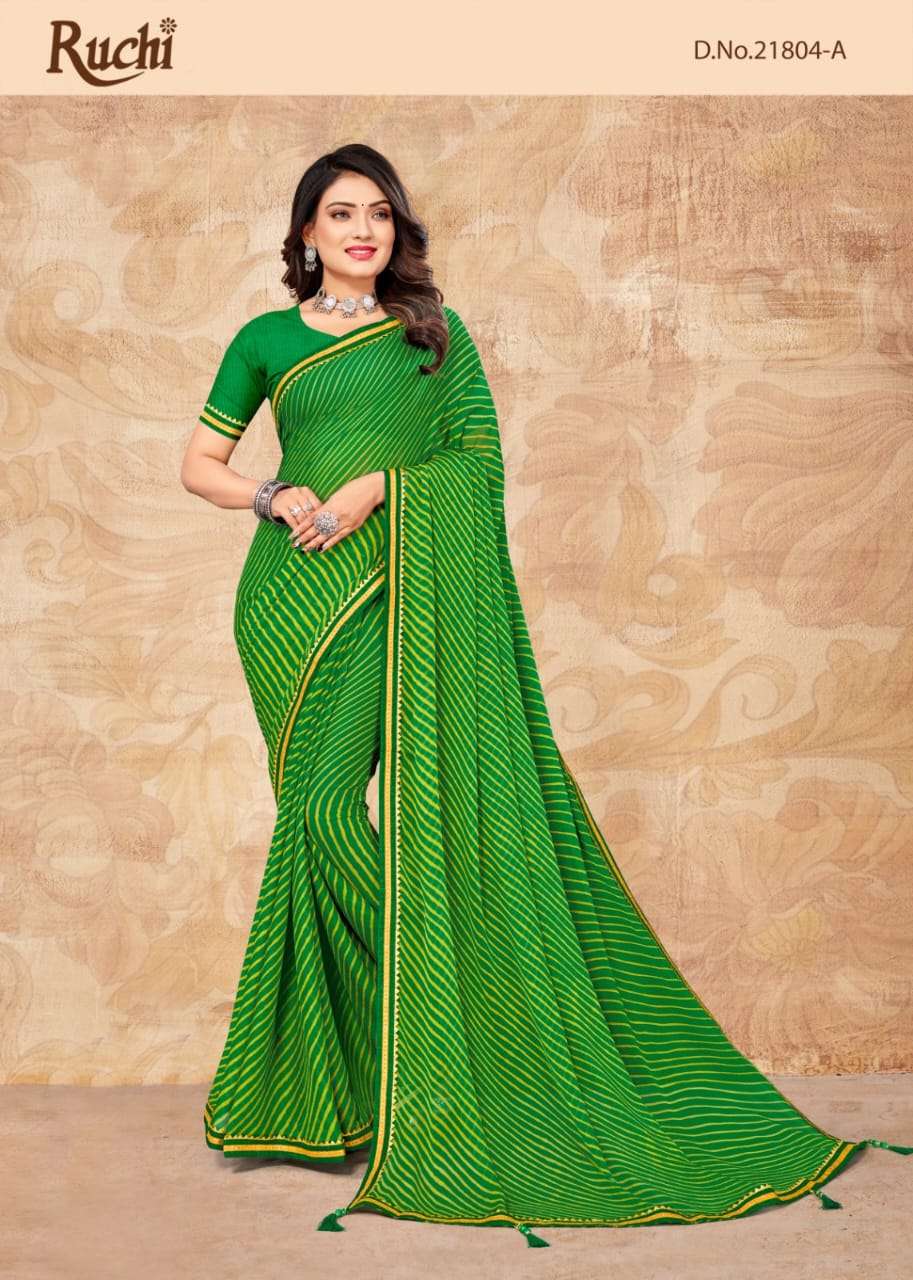 DHUN VOL-5 BY RUCHI SAREES 21804-A TO 21804-F SERIES CHIFFON PRINT SAREES