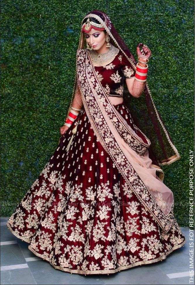 DJ-96 COLOURS BY ASLIWHOLESALE VELVET MULTIWORK BRIDAL LEHENGA