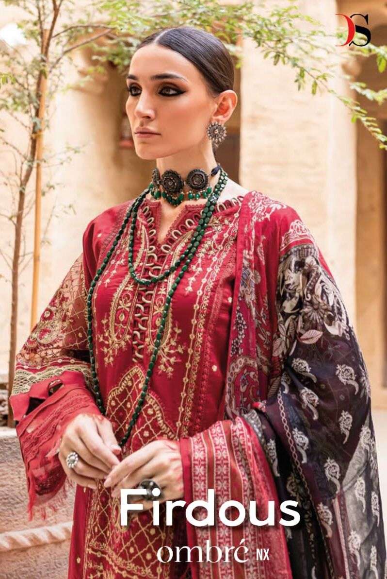 FIRDOUS OMBRE EMBROIDERED NX BY DEEPSY SUITS 2033 TO 2037 SERIES COTTON PAKISTANI DRESSES