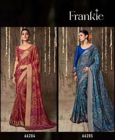 FRANKIE BY VIPUL 66204 TO 66215 SERIES DESIGNER FANCY SAREES