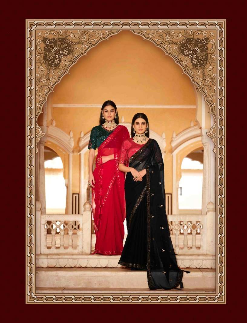 GATHA BY SHUBHVASTRA 5431 TO 5438 SERIES DESIGNER CHINON WORK SAREES