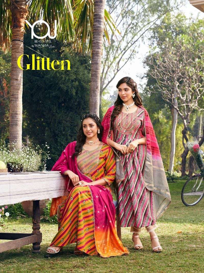 GLITTER BY YOU 1001 TO 1006 SERIES COTTON PRINTED STITCHED DRESSES