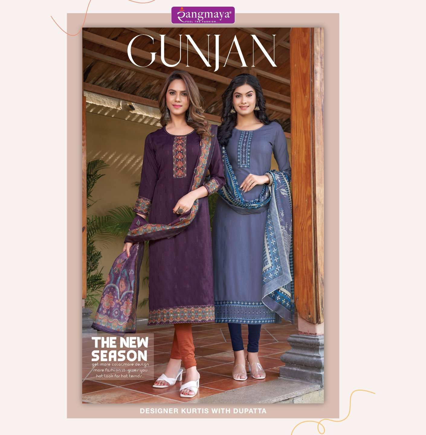 GUNJAN BY RANGMAYA 101 TO 108 SERIES BOMBAY IMPORTED WITH PRINT DRESSES