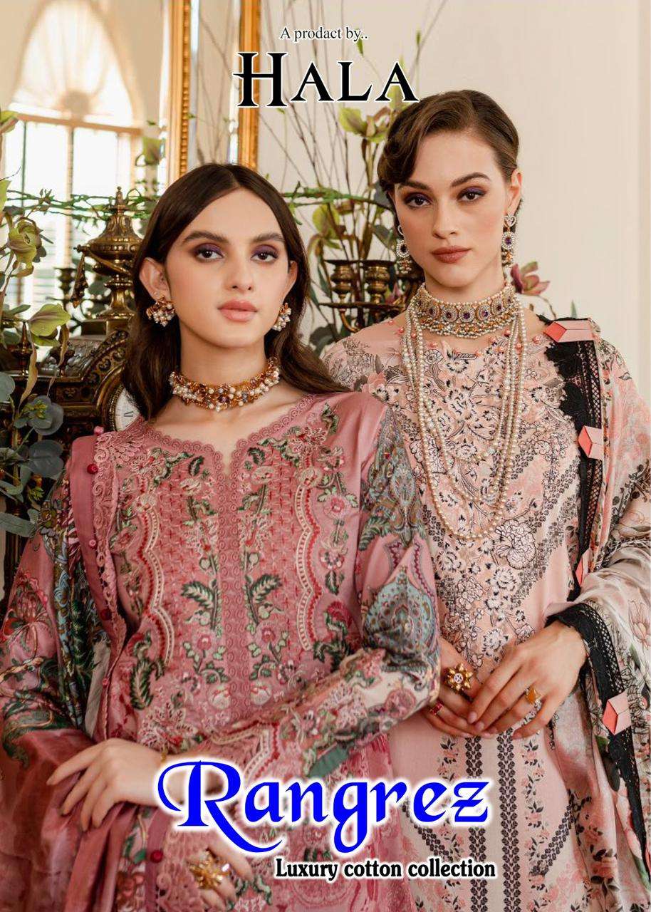 HALA RANGREZ BY ASLIWHOLESALE 1001 TO 1006 SERIES COTTON EMBROIDERY DRESSES