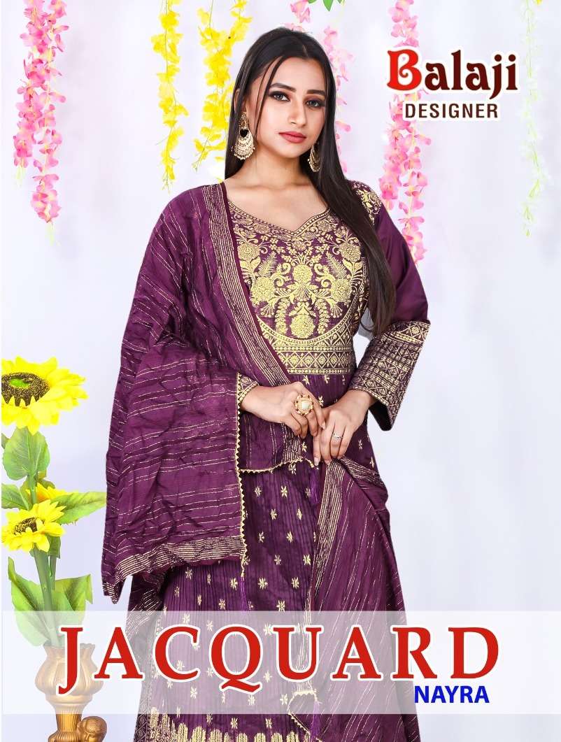 JACQUARD NAYRA BY BALAJI DESIGNER 1001 TO 1004 FANCY JACQUARD DRESSES